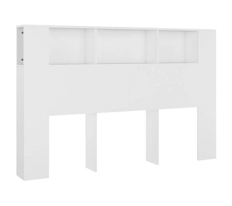 Tête De Lit Avec Rangement Accessoire De Lit Table De Chevet Étagère 160 X 18,5 X 104,5 Cm Mdf Bla