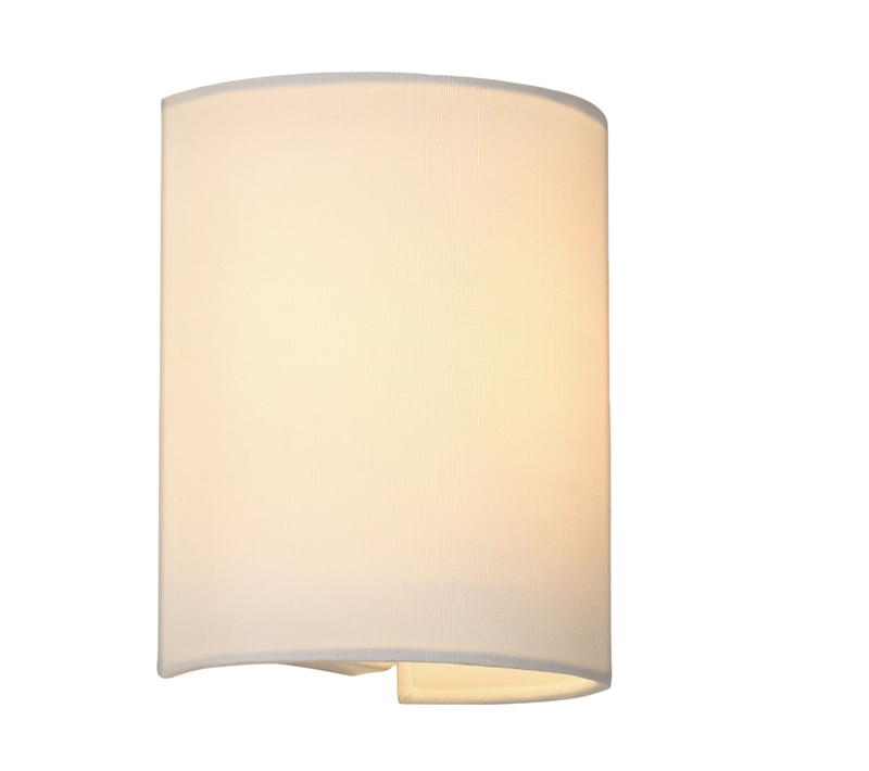 Lampe Murale Demi-cercle Applique Intérieure E27 Abat-jour En Linge 20 Cm Blanc 03_00