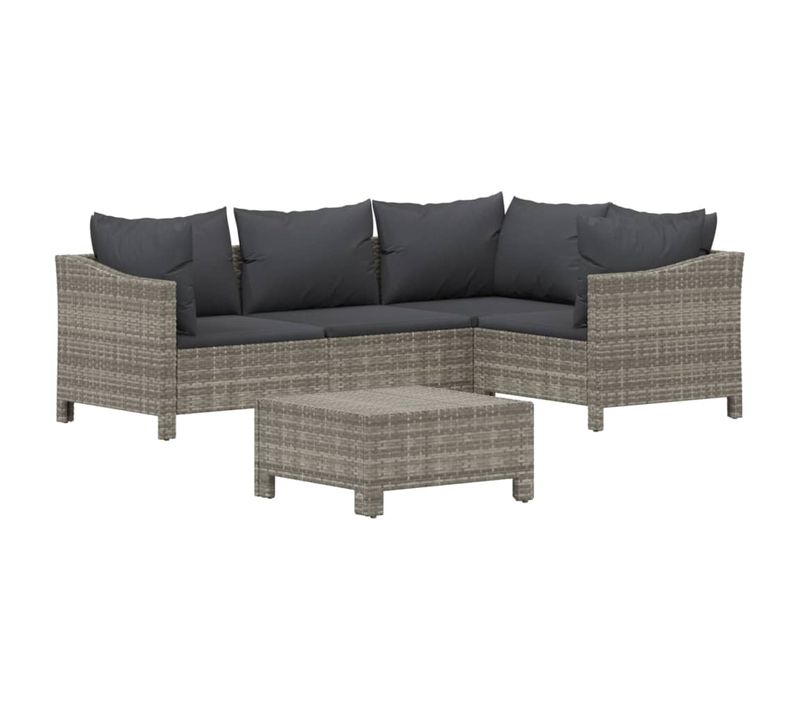 Salon De Jardin Meuble D'extérieur Ensemble De Mobilier 5 Pièces Avec Coussins Gris R