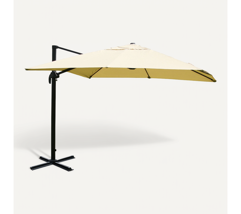 Parasol Professionnel Restaurant Pour Jardin Terrasse 3x4m (ø5m) Polyester/aluminium 26kg Crème Sa
