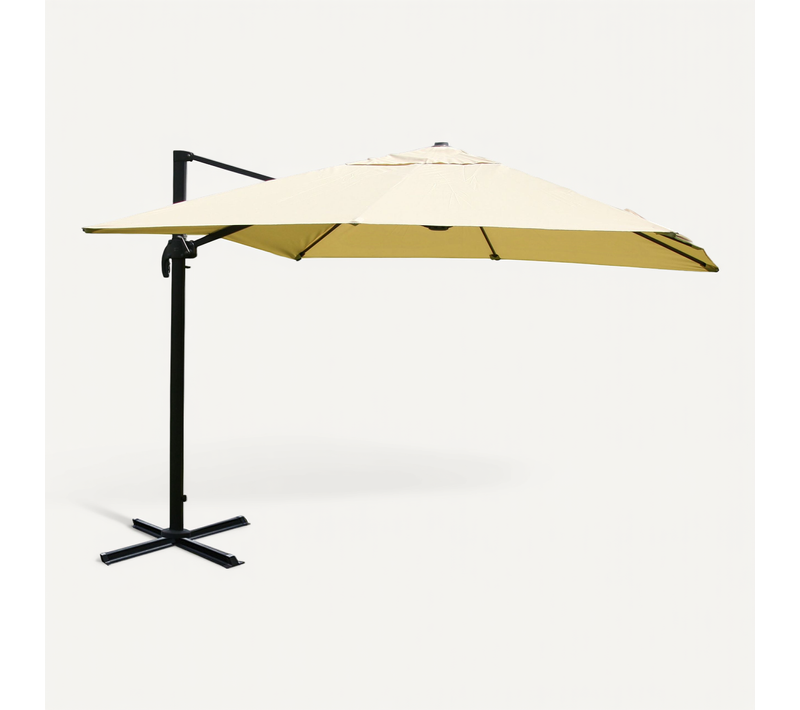 Parasol Professionnel Restaurant Pour Jardin Terrasse 3x4m (ø5m) Polyester/aluminium 26kg Crème Sa