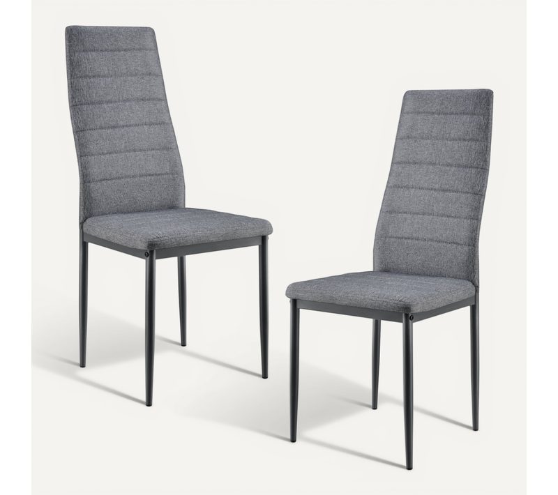 Lot De 2 Chaises De Salle à Manger Siège De Cuisine Rembourré Acier Et Polyester 96 C