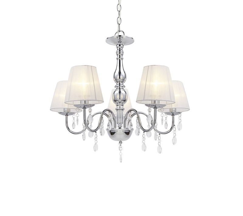 Lustre Plafonnier Lampe De Plafond Aluminium Plastique Chrome Blanc 45 Cm 03_0002817