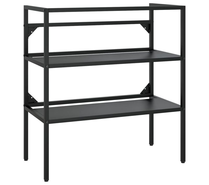 Cadre De Lavabo De Salle De Bain 79 X 38 X 83 Cm Fer Noir 02_0006767