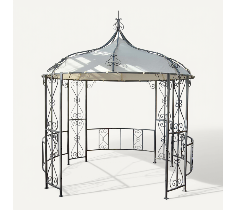 Pergola Pavillon Arche De Jardin Rond Tonnelle Chapiteau Tente De Réception Cadre En Acier Robuste