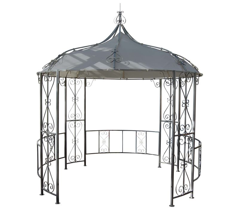 Pergola Pavillon Arche De Jardin Rond Tonnelle Chapiteau Tente De Réception Cadre En Acier Robuste