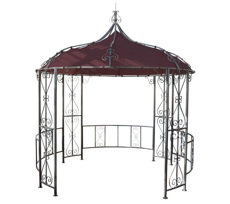 Pergola Pavillon Arche De Jardin Rond Tonnelle Chapiteau Tente De Réception Cadre En Acier Robuste