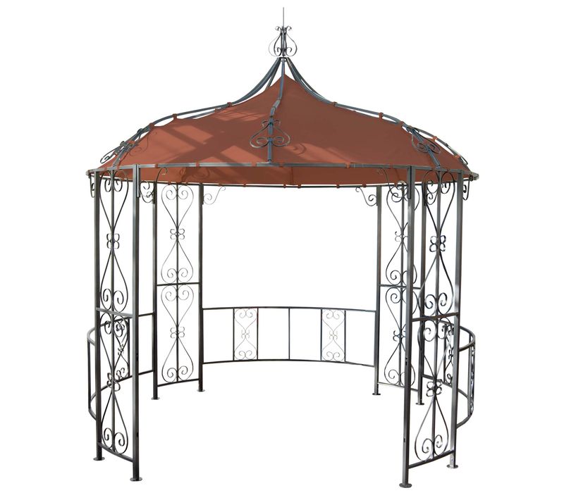 Pergola Pavillon Arche De Jardin Rond Tonnelle Chapiteau Tente De Réception Cadre En Acier Robuste