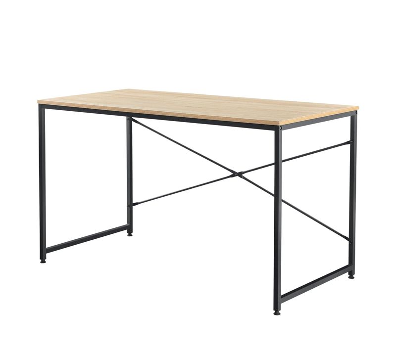 Bureau Poste De Travail Ordinateur Table Mdf 120 Cm Beige Et Noir 03_0003511
