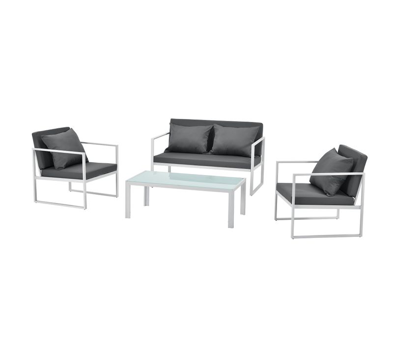 Salon De Jardin Ensemble De Jardin Table Basse Avec Canapé Et Chaises Extérieures Mét