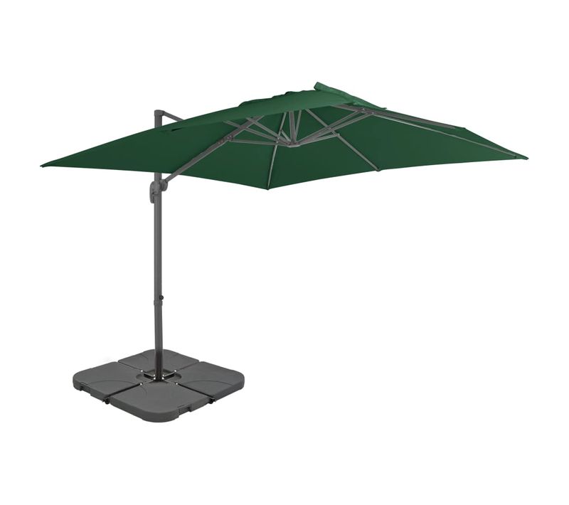 Parasol D'extérieur Avec Base Portable 4 X 3 M Vert 02_0008064