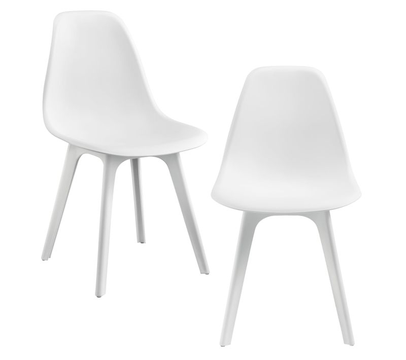 Lot De 2 Chaises De Cuisine Salle à Manger 83 Cm Blanc 03_0003628