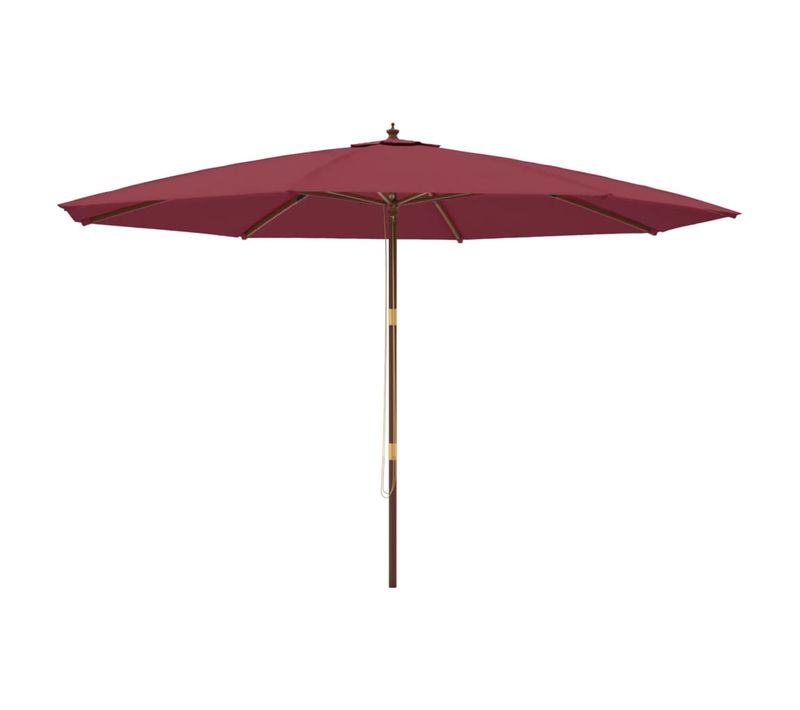Parasol De Jardin Avec Mât En Bois 400 X 273 Cm Rouge Bordeaux 02_0008351