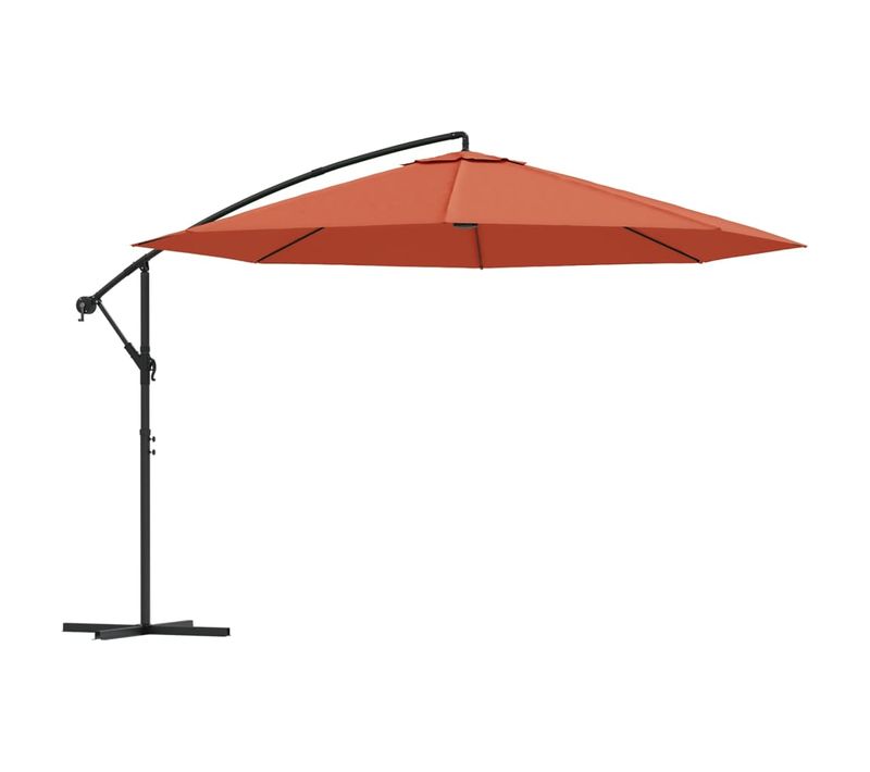 Parasol Meuble De Jardin En Porte-à-fau X Avec Mât Aluminium 350 Cm Terre Cuite 02_00