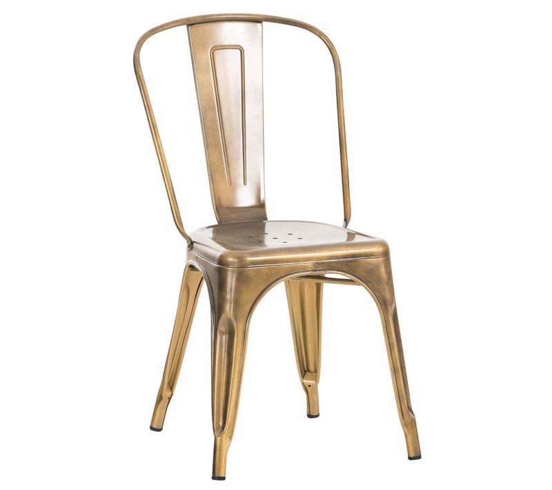 Chaise Empilable Style Industriel Factory Métal Doré Cds101113
