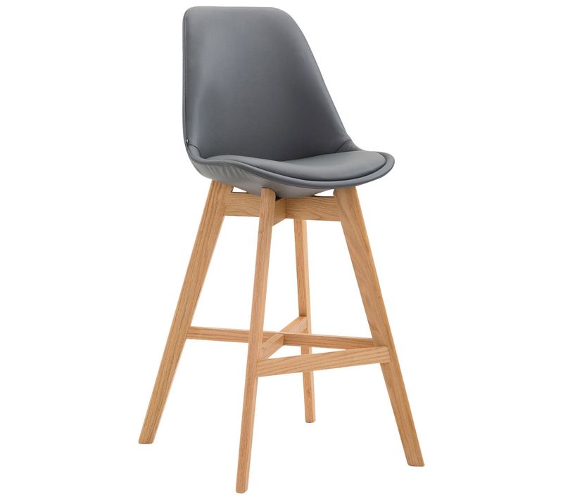 Tabouret De Bar Chaise Haute Design Scandinave Moderne En Synthétique Gris Tdb10388