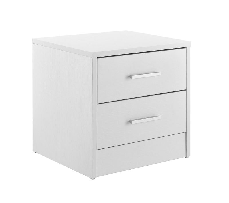 Table De Chevet Table De Nuit 2 Tiroirs Blanc 03_0004198