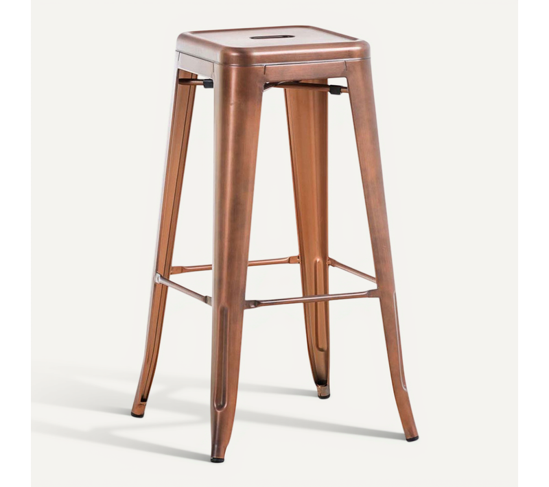 Tabouret De Bar Chaise Haute De Comptoir Style Industriel En Métal Cuivré Tdb10315