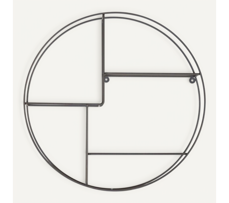 étagère Murale Ronde Avec 3 étagères Grillagées En Métal Gris Chic Et Pratique Eta05030