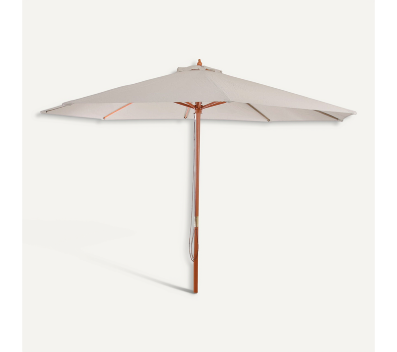 Parasol De Jardin D. 3m Polyester/bois Crème 04_0003823
