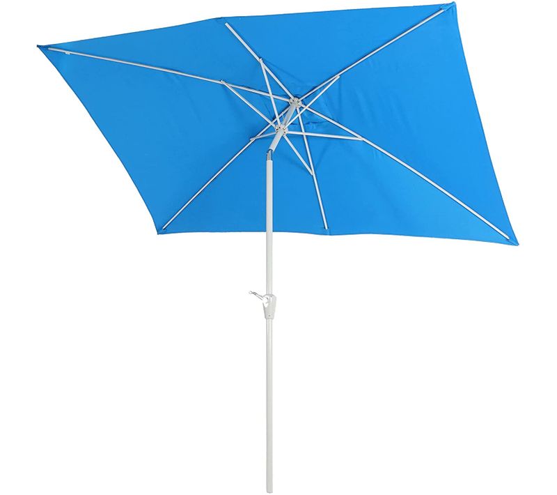 Parasol De Jardin 2x3m Rectangulaire Inclinable Polyester/aluminium 4,5kg Bleu 04_0003890