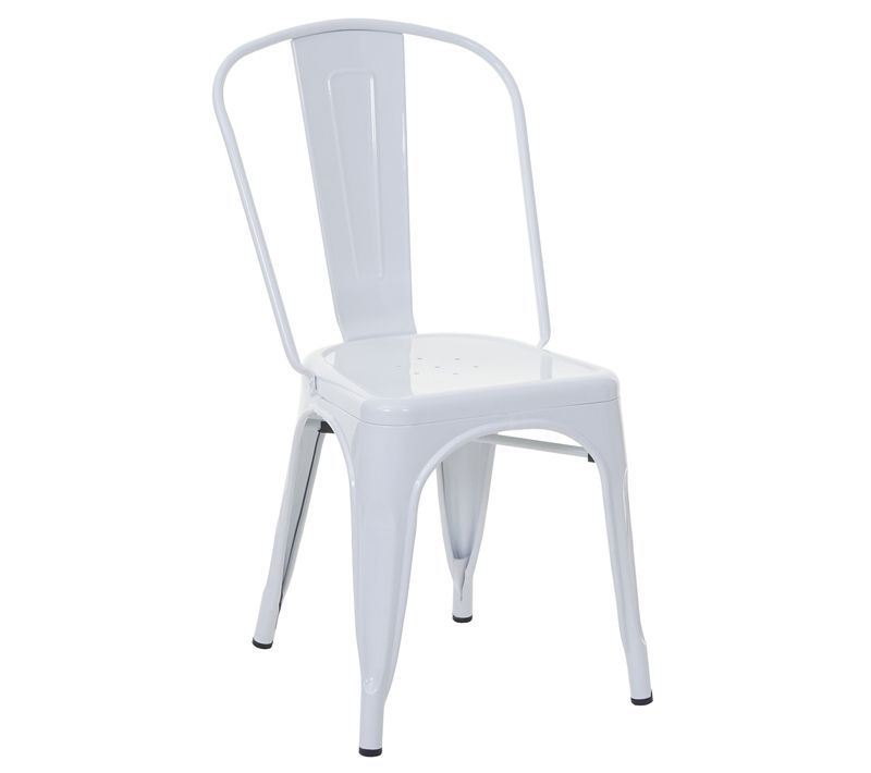 Chaise De Salle à Manger Style Industriel Factory Métal Blanc 04_0002026