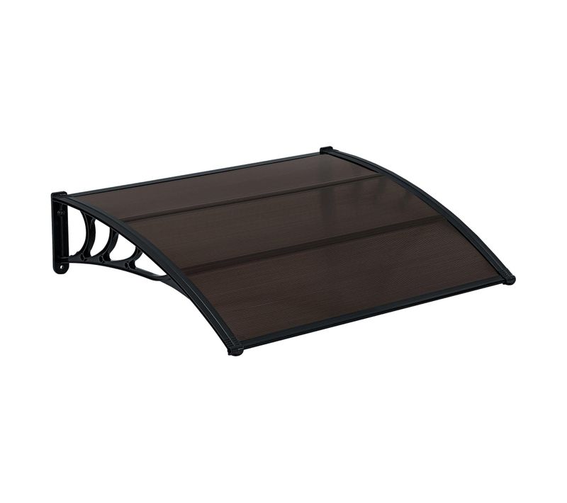 Auvent De Porte D'entrée  Résistante Aux Intempéries Abs Polycarbonate Aluminium 150x100 cm
