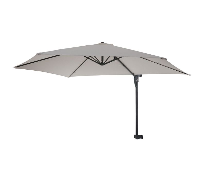 Parasol Mural Pour Balcon Terrasse Avec Mât Inclinable 3m Polyester Aluminium/acier 9kg Couleur Sa