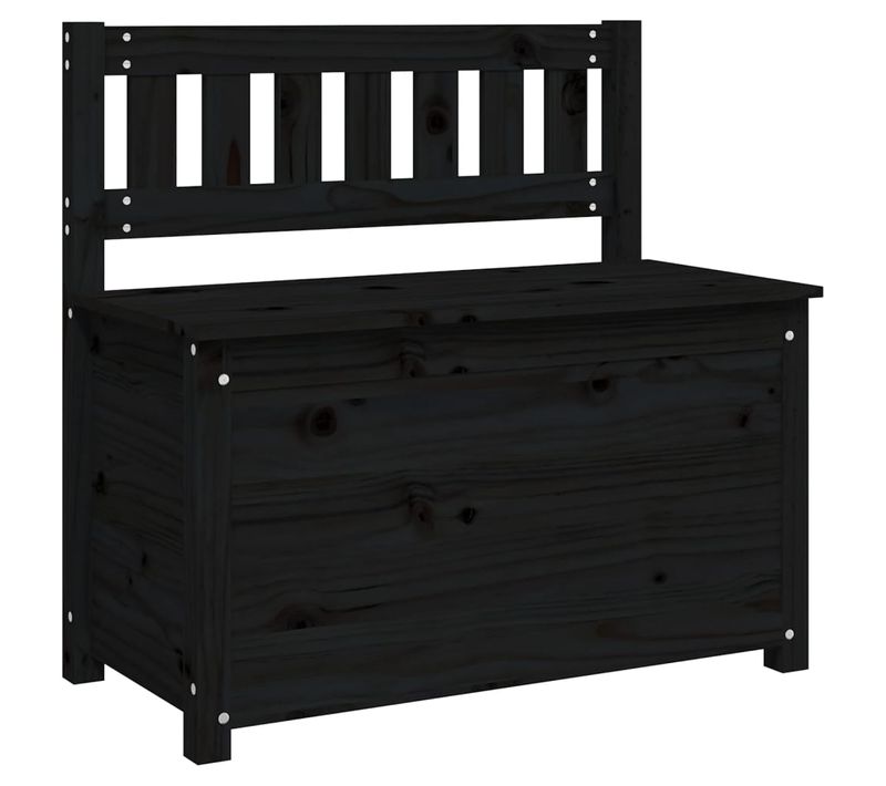 Banc Banquette 80 X 41 X 77 Cm Bois De Pin Massif Noir 02_0010584