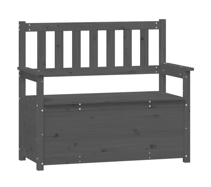 Banc Banquette 112,5 X 51,5 X 96,5 Cm Bois De Pin Massif Gris 02_0010645