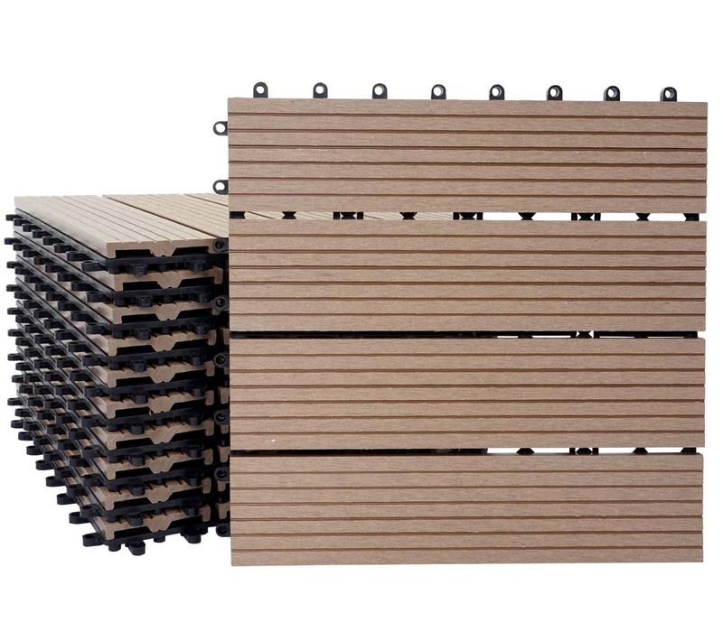 Dalles De Terrasse X11 Aspect Bois En Wpc 30x30cm Clipsable 1m² Balcon Jardin Extérieur 04_0005491