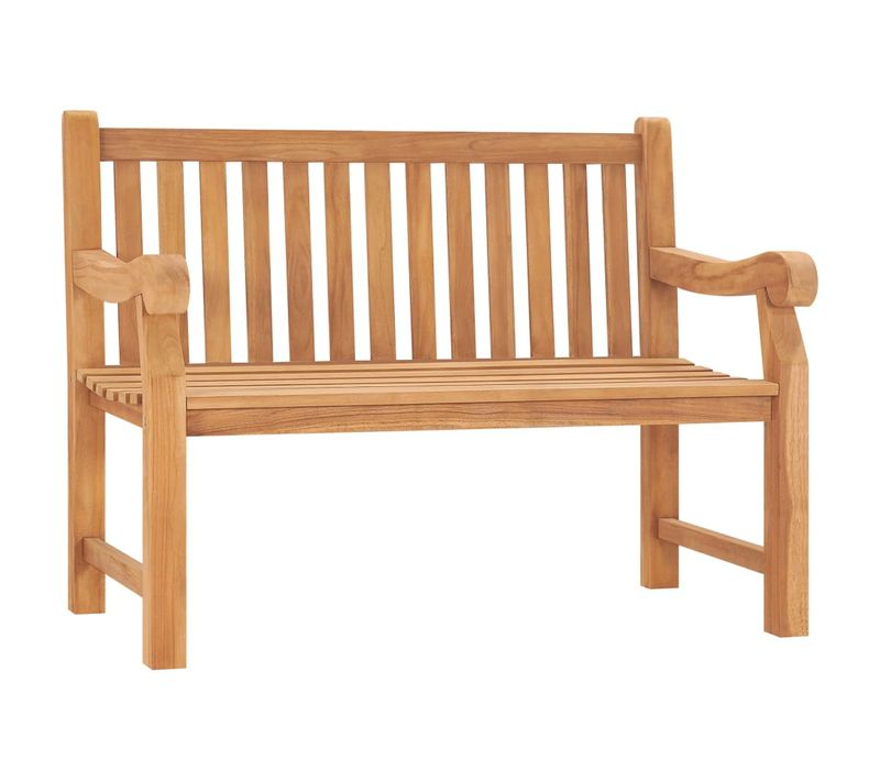 Banc De Jardin Meuble De Patio D'extérieur Terrasse 114 X 69 X 92 Cm Bois De Teck Sol