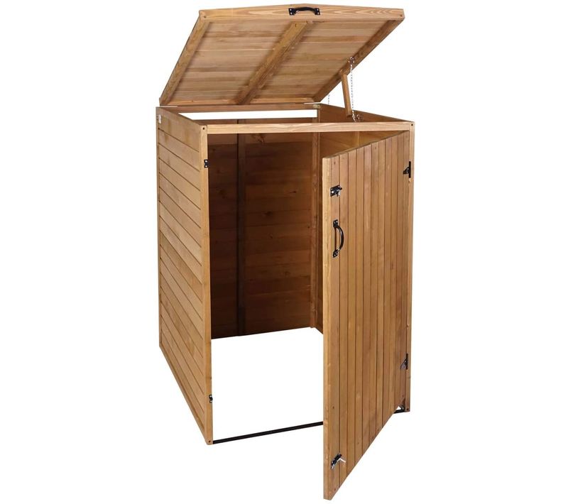 Abri De Poubelles Extérieur Conteneurs à Ordures Avec Couvercle Jusqu'à 2 Bacs 126x79,5x98 Cm En B