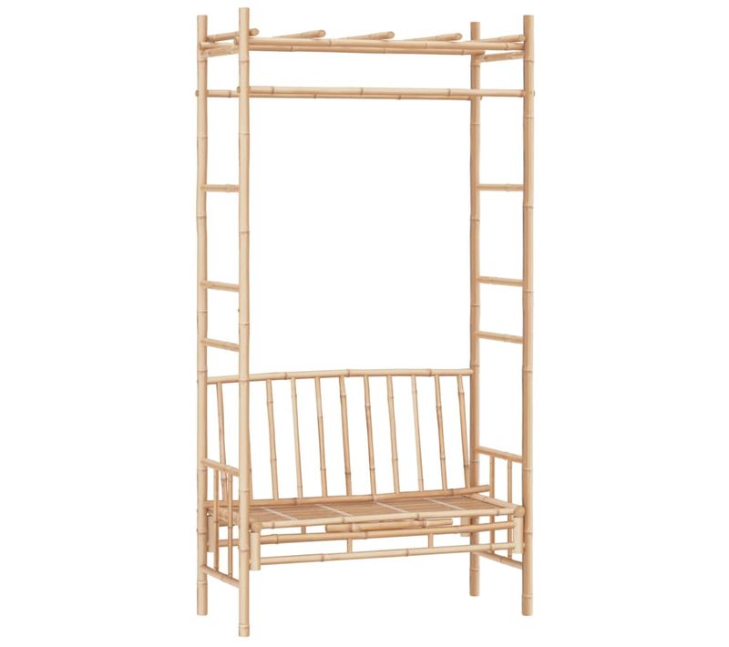 Banc De Jardin Meuble De Patio D'extérieur Terrasse Avec Pergola 116 Cm Bambou 02_001