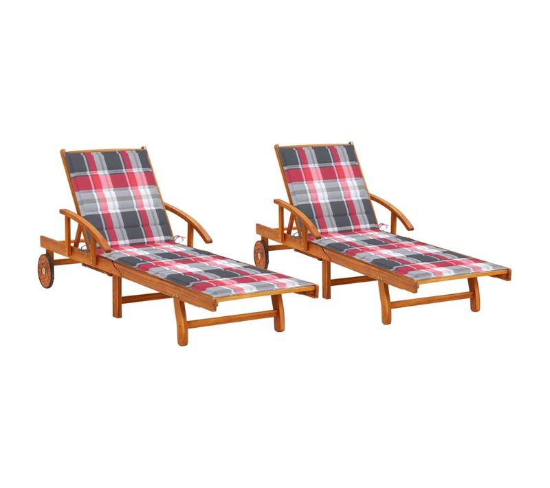 Lot De 2 Transats Chaise Longue Bain De Soleil Lit De Jardin Terrasse Meuble D'extérieur