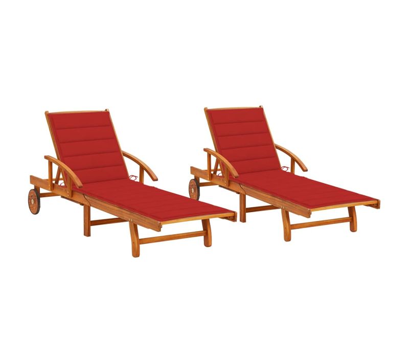 Lot De 2 Transats Chaise Longue Bain De Soleil Lit De Jardin Terrasse Meuble D'extérieur