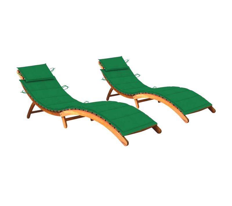 Lot De 2 Transats Chaise Longue Bain De Soleil Terrasse Meuble D'extérieur Avec Coussin