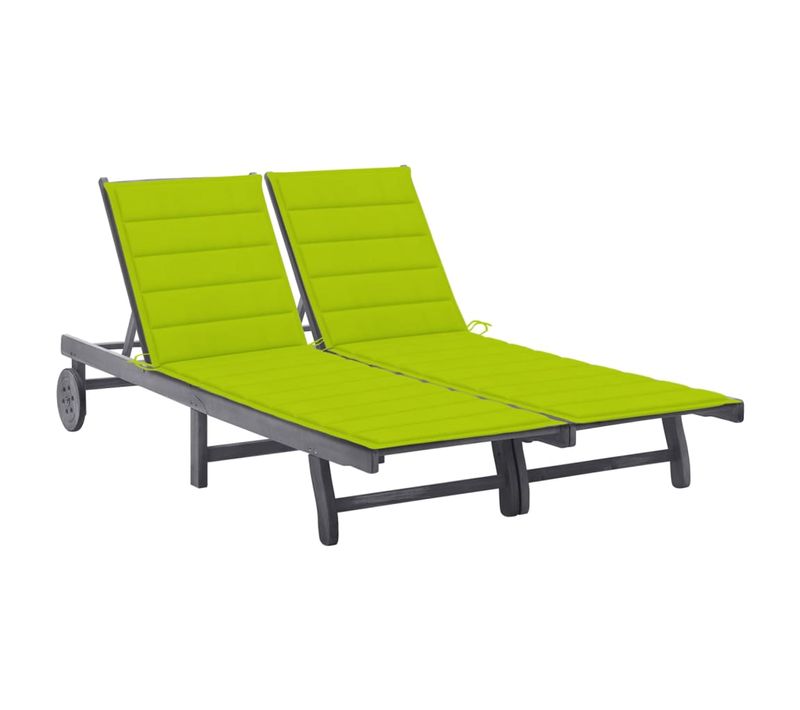 Transat Chaise Longue Bain De Soleil Lit De Jardin Terrasse Meuble D'extérieur 2 Places Avec Coussin
