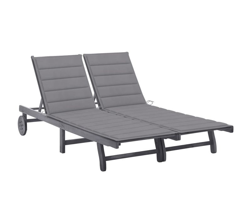 Transat Chaise Longue Bain De Soleil Lit De Jardin Terrasse Meuble D'extérieur 2 Places Avec Coussin