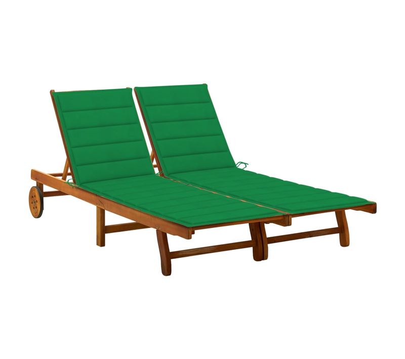 Transat Chaise Longue Bain De Soleil Lit De Jardin Terrasse Meuble D'extérieur 2 Places Avec Coussin