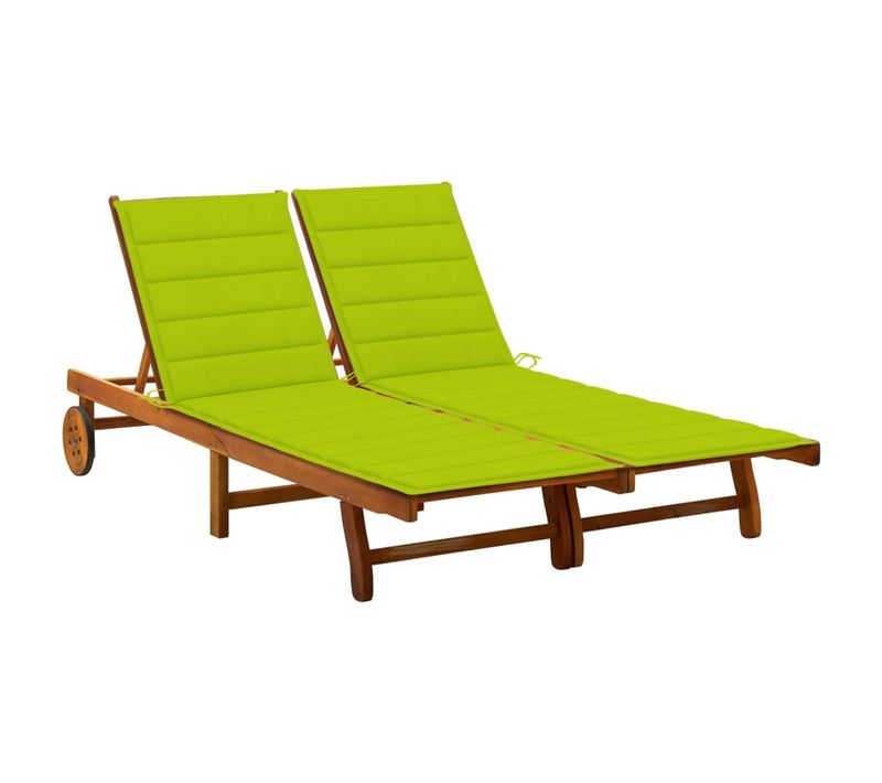 Transat Chaise Longue Bain De Soleil Lit De Jardin Terrasse Meuble D'extérieur 2 Places Avec Coussin
