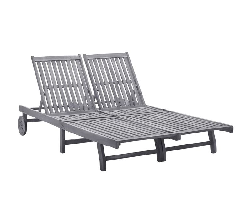 Transat Chaise Longue Bain De Soleil Lit De Jardin Terrasse Meuble D'extérieur 2 Places