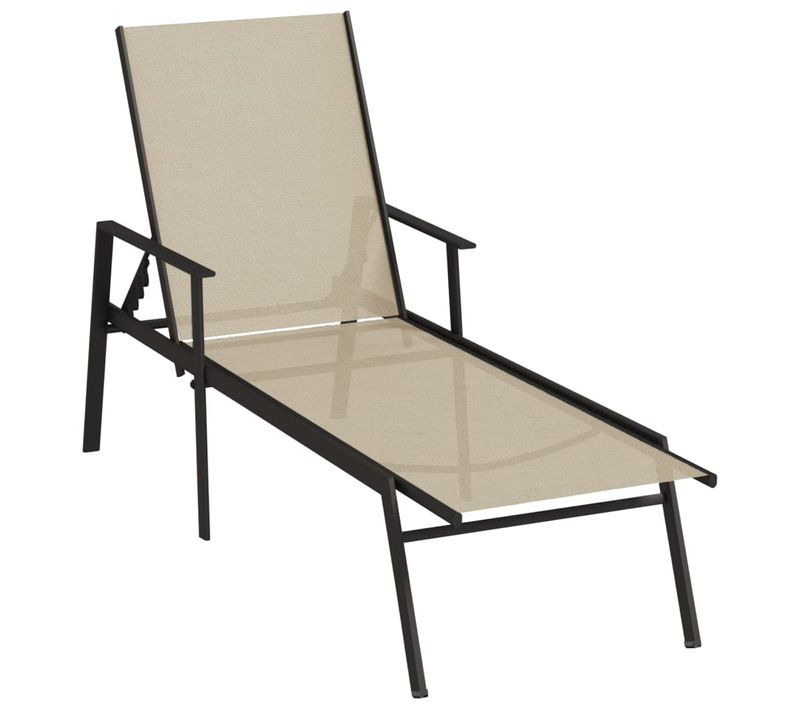 Transat Chaise Longue Bain De Soleil Lit De Jardin Terrasse Meuble D'extérieur Acier