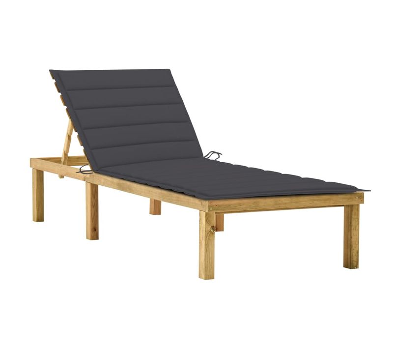 Transat Chaise Longue Bain De Soleil Lit De Jardin Terrasse Meuble D'extérieur Avec Coussin