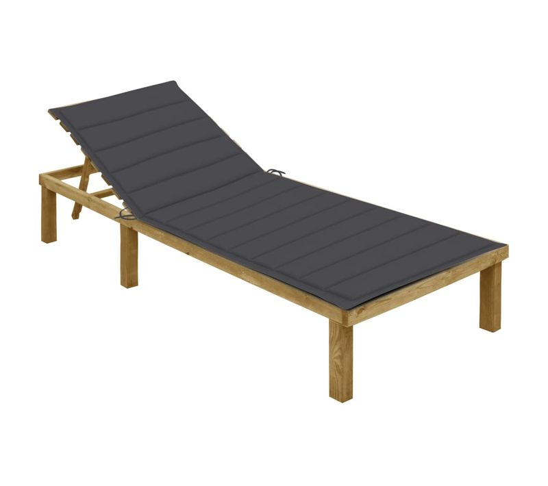 Transat Chaise Longue Bain De Soleil Lit De Jardin Terrasse Meuble D'extérieur Avec Coussin