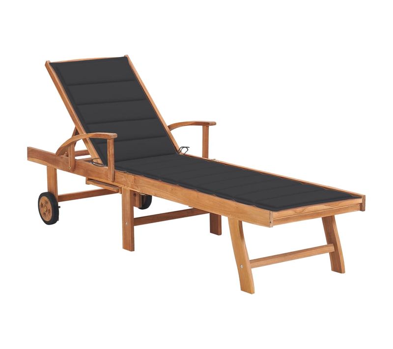 Transat Chaise Longue Bain De Soleil Lit De Jardin Terrasse Meuble D'extérieur Avec Coussin