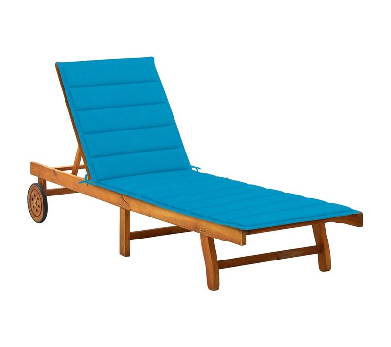 Transat Chaise Longue Bain De Soleil Lit De Jardin Terrasse Meuble D'extérieur Avec Coussin