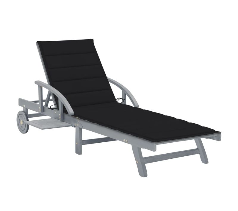 Transat Chaise Longue Bain De Soleil Lit De Jardin Terrasse Meuble D'extérieur Avec Coussin
