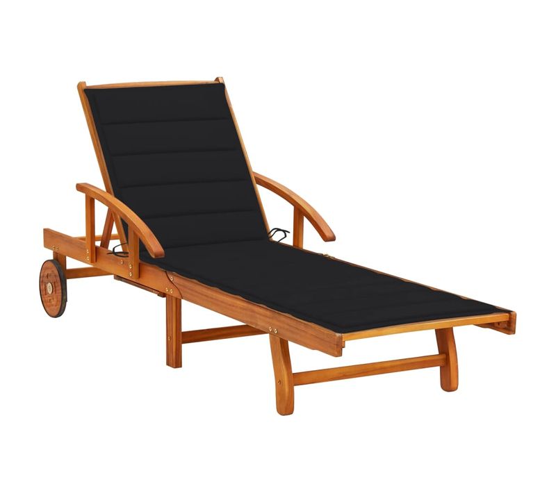 Transat Chaise Longue Bain De Soleil Lit De Jardin Terrasse Meuble D'extérieur Avec Coussin