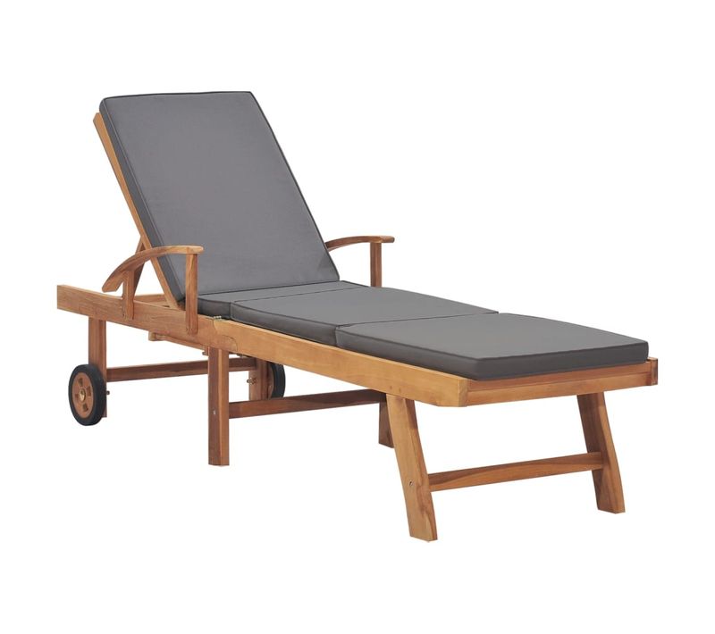 Transat Chaise Longue Bain De Soleil Lit De Jardin Terrasse Meuble D'extérieur Avec Coussin